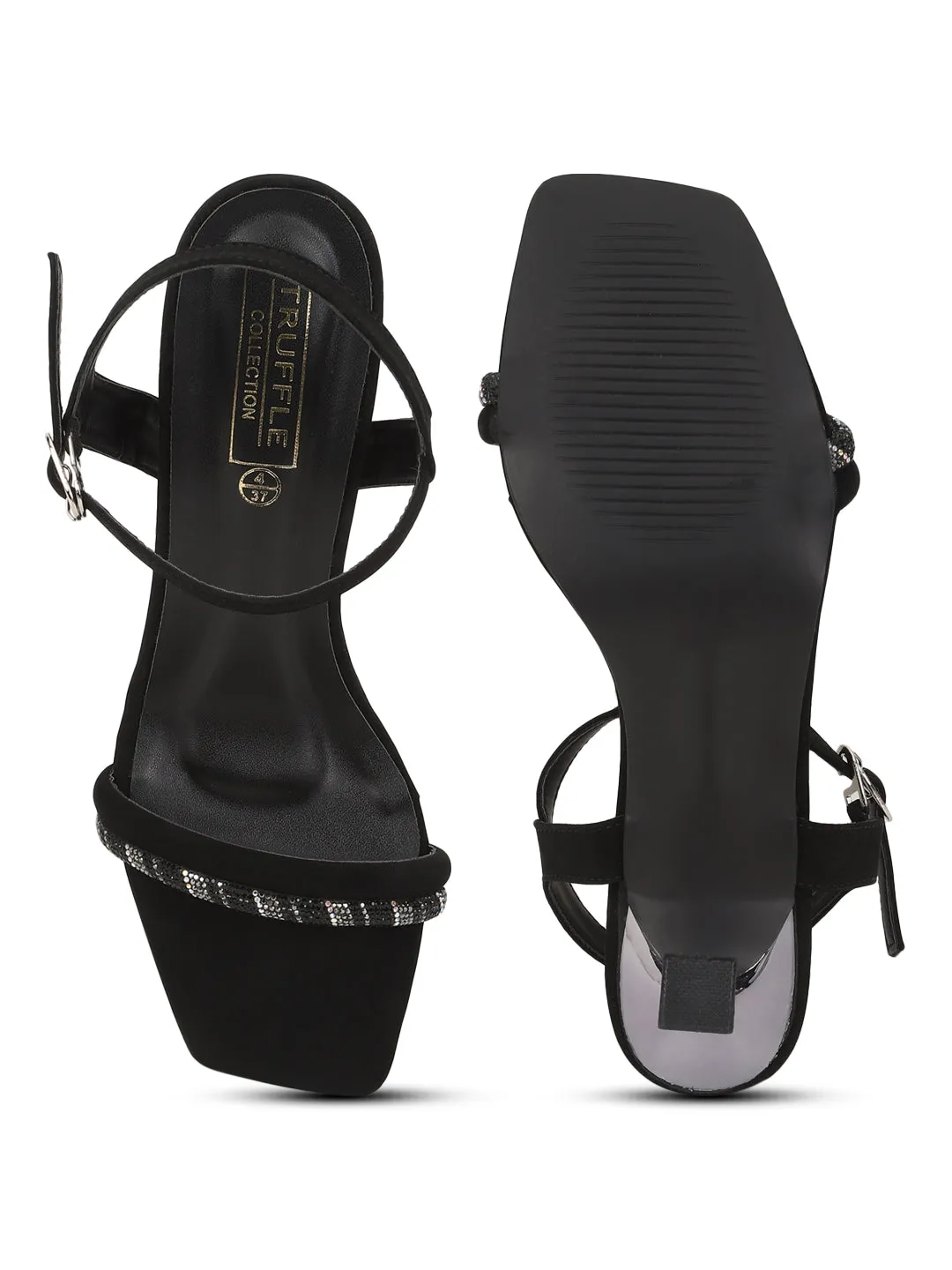Black Suede Stiletto Sandals (TC-REN-N1261-BLK)